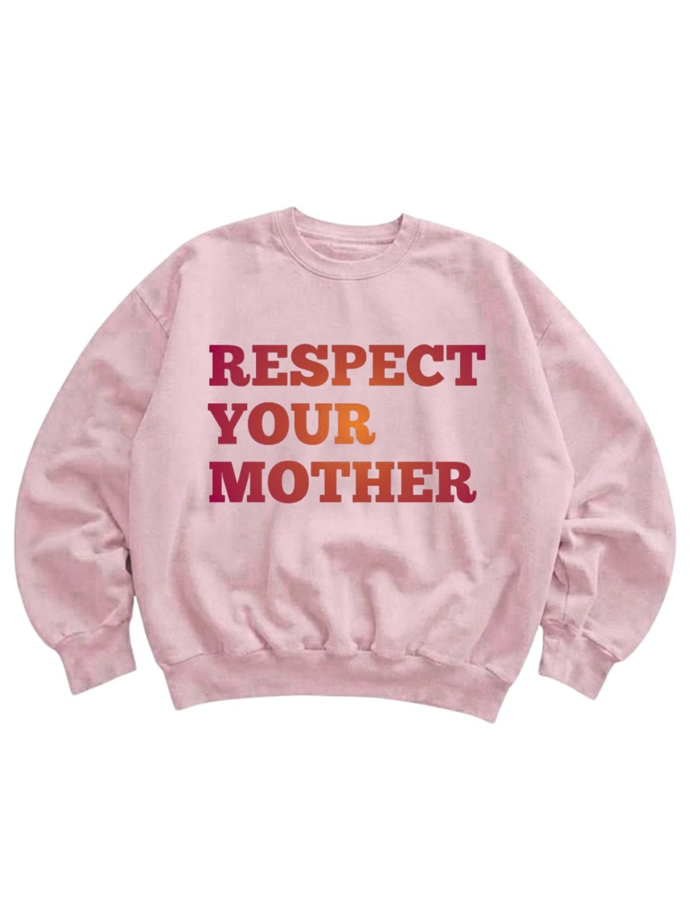 Gildan Respect Your Mother Pink Graphic Sweatshirt